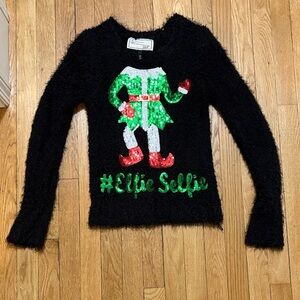 Black and Green Elfie Selfie Sweater